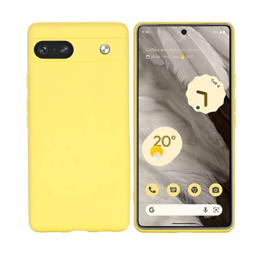 Θήκη Πλάτης Σιλικόνης Soft για Google Pixel 7A - Χρώμα: Κίτρινο