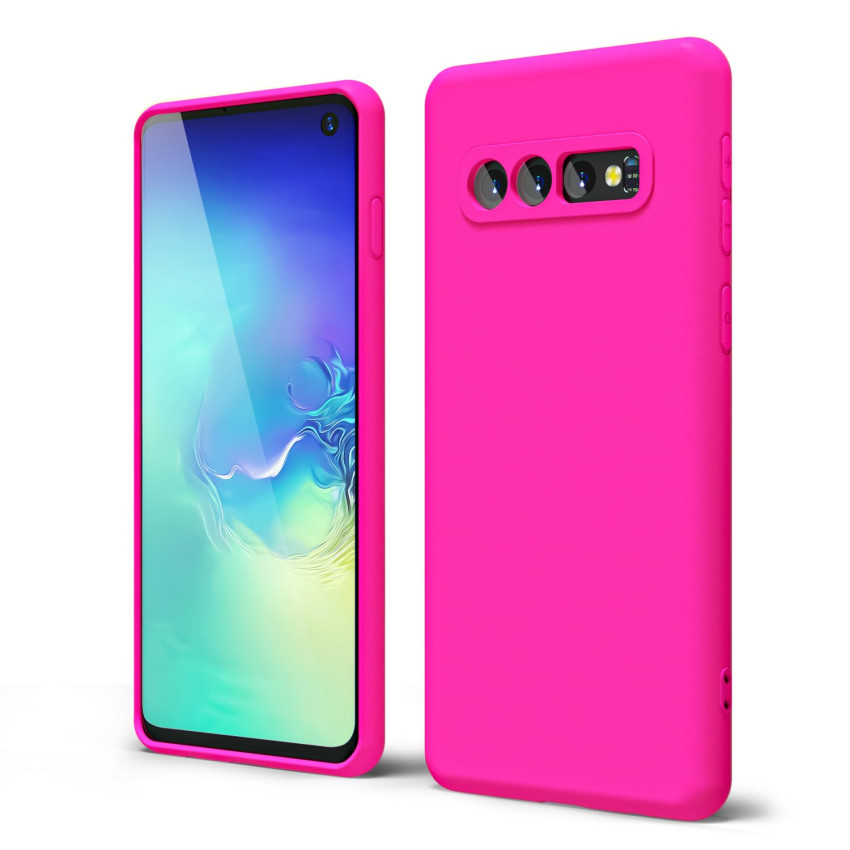 Θήκη Πλάτης Σιλικόνης Soft για Samsung Galaxy S10 Plus - Χρώμα: Φούξια