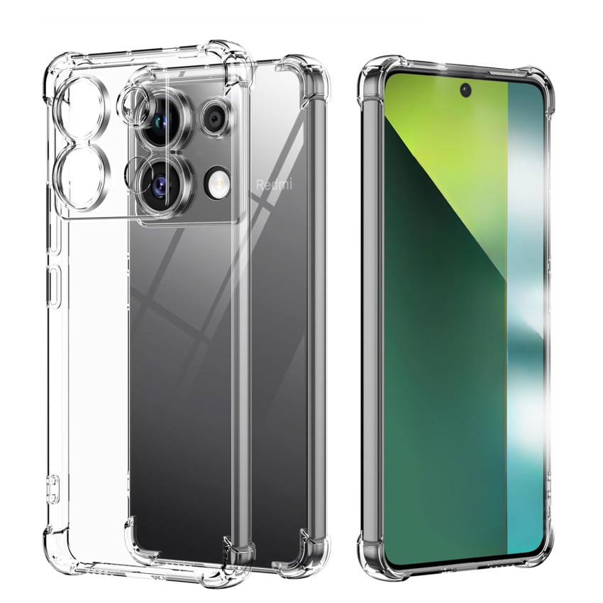 Θήκη Πλάτης Σιλικόνης AntiShock για Xiaomi Redmi Note 13 Pro 4G / Poco M6 Pro 4G - Χρώμα: Διάφανο