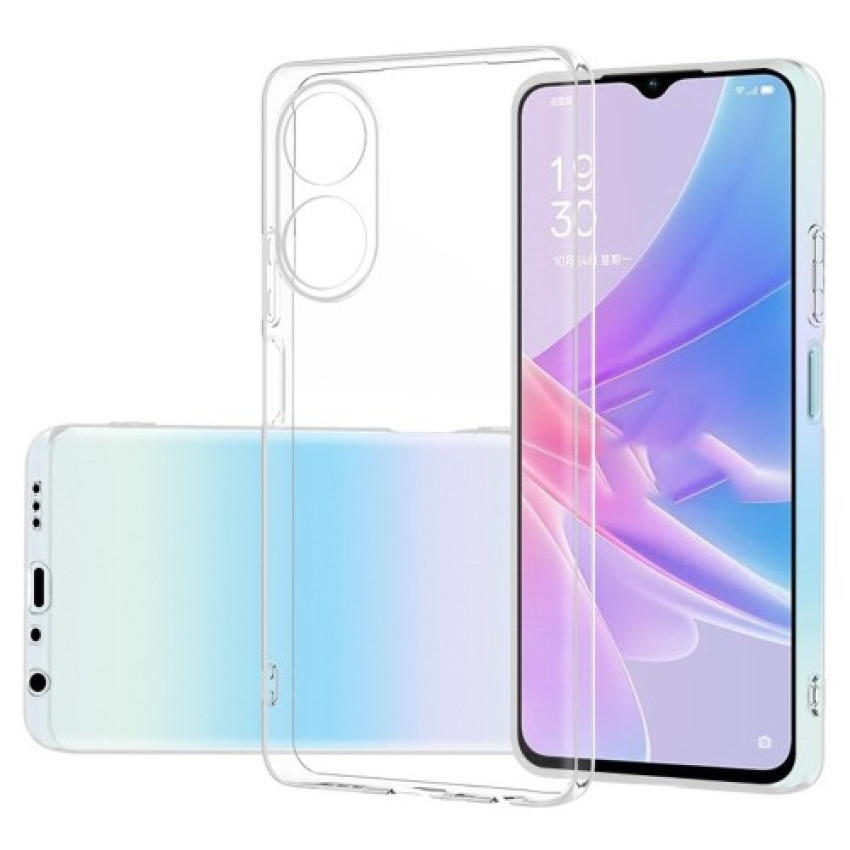 Θήκη Πλάτης Σιλικόνης Απλή για Oppo A58/A78 - Χρώμα: Διάφανο