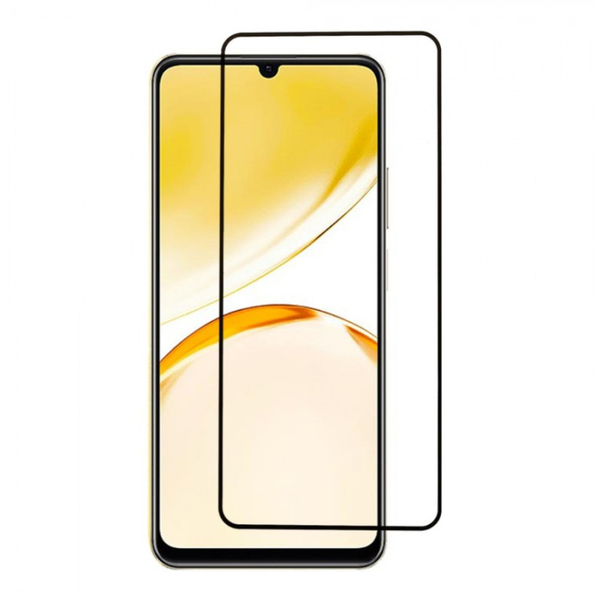Full Cover Full Glue Τζαμάκι Προστασίας Οθόνης για Realme C53 - Χρώμα: Μάυρο
