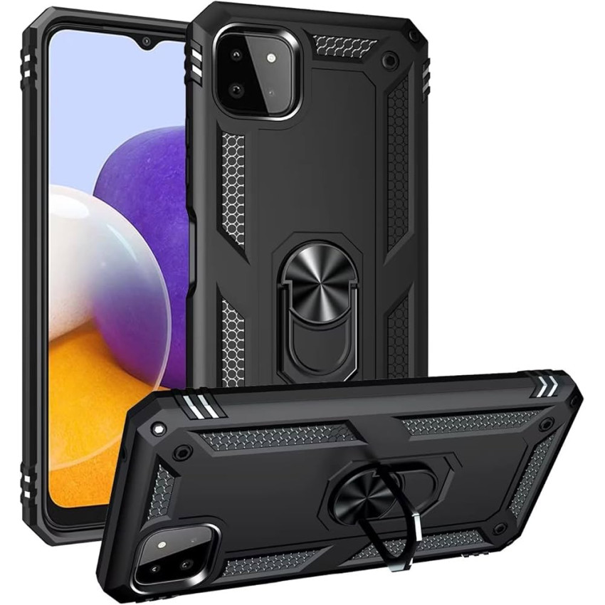 Σκληρή Θήκη Πλάτης Armor με Βάση Στήριξης για Xiaomi Redmi Note 13 Pro 5G - Χρώμα: Μαύρο