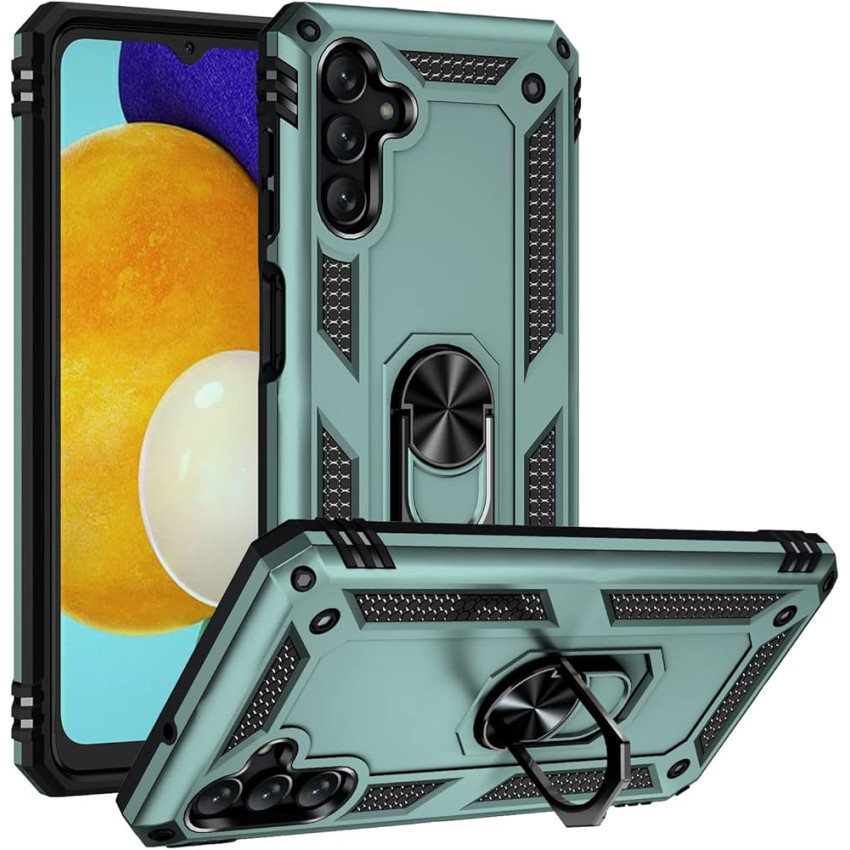 Σκληρή Θήκη Πλάτης Armor με Βάση Στήριξης για Samsung Galaxy A04S - Χρώμα: Πράσινο