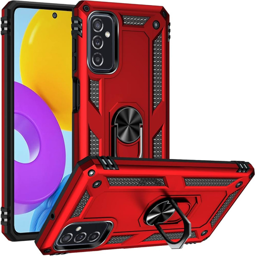 Σκληρή Θήκη Πλάτης Armor με Βάση Στήριξης για Samsung Galaxy M52 - Χρώμα: Κόκκινο