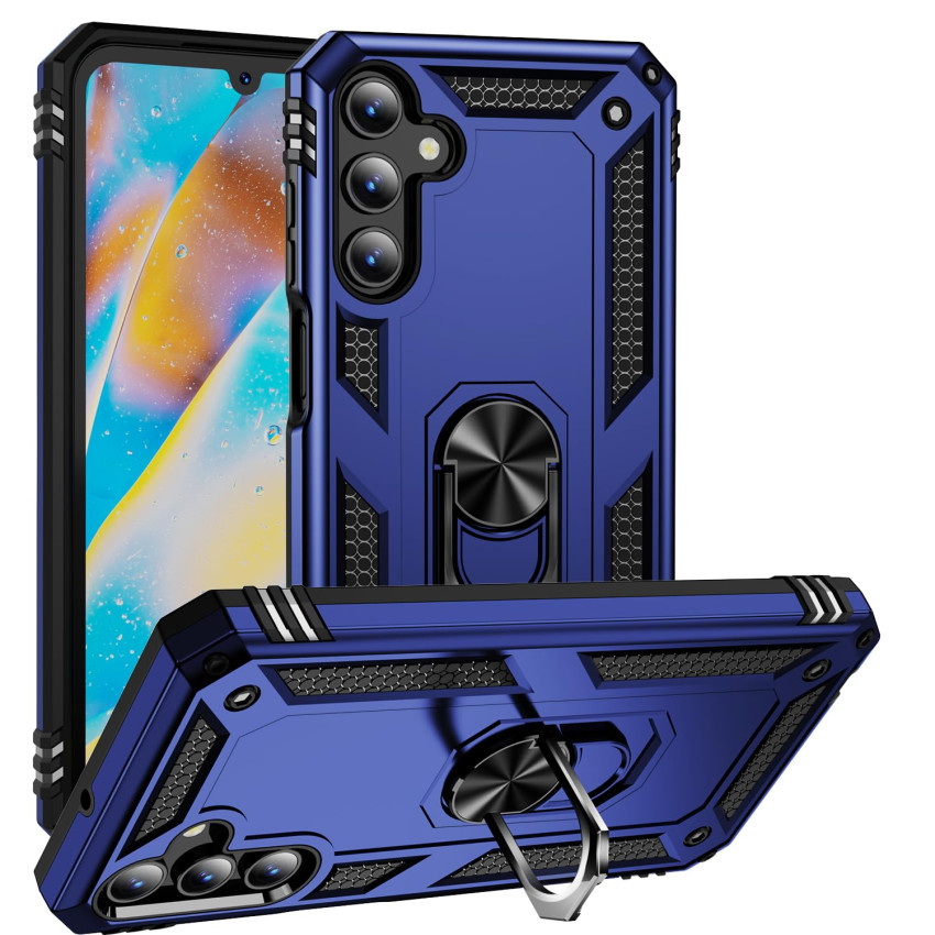 Σκληρή Θήκη Πλάτης Armor με Βάση Στήριξης για Samsung Galaxy A05S - Χρώμα: Σκούρο Μπλέ