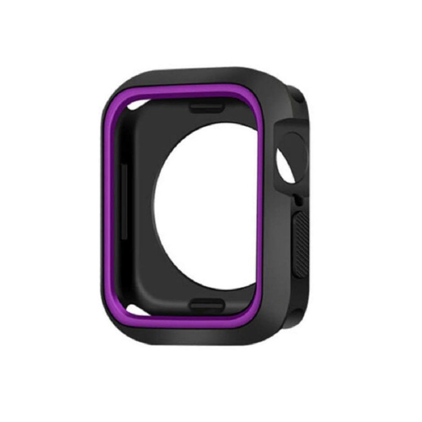 Θήκη Σιλικόνης για Smart Watch Apple 41mm - Χρώμα: Μαύρο/Μώβ