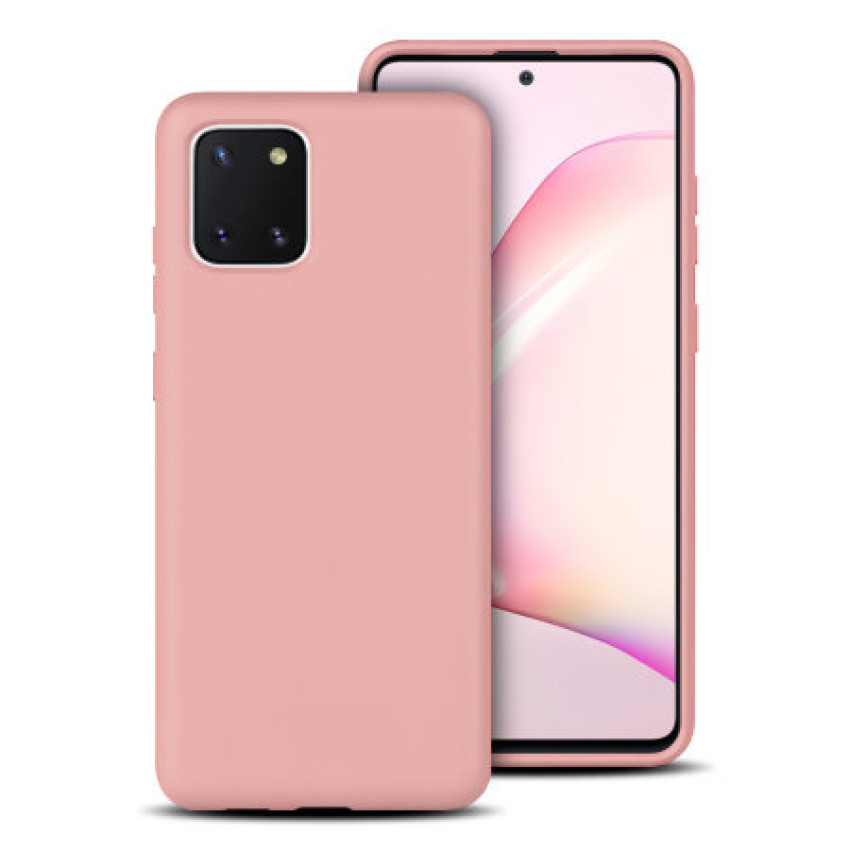 Θήκη Πλάτης Σιλικόνης Απλή για Samsung Galaxy Note 10 - Χρώμα: Ρόζ Απαλό