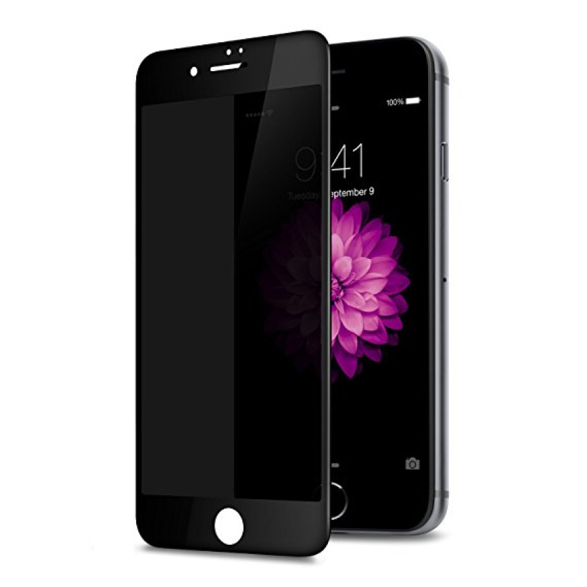 Privacy Full Cover Full Glue Tζαμάκι Προστασίας Οθόνης για Apple iPhone 6 Plus / 7 Plus / 8 Plus - Χρώμα: Μαύρο