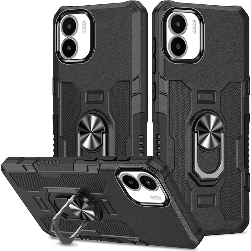 Σκληρή Θήκη Πλάτης Armor με Βάση Στήριξης για Xiaomi Redmi A1/Redmi A2 - Χρώμα: Μαύρο