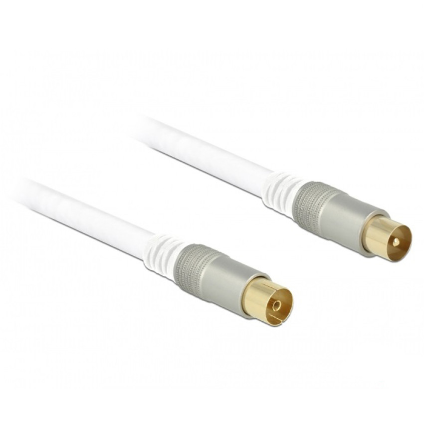 GREEN LYCA G-1414 Καλώδιο TV PAL (M) σε TV PAL (F) 1.8m - Χρώμα: Λευκό / Ασημί