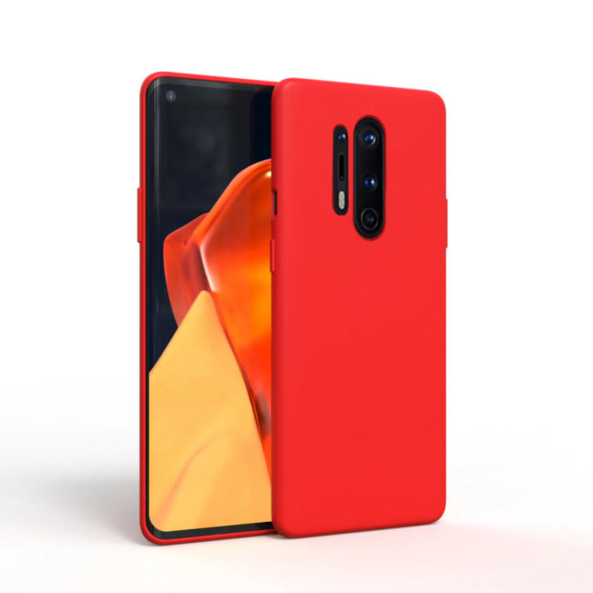 Θήκη Πλάτης Σιλικόνης Soft για Oneplus 8 Pro - Χρώμα: Κόκκινο