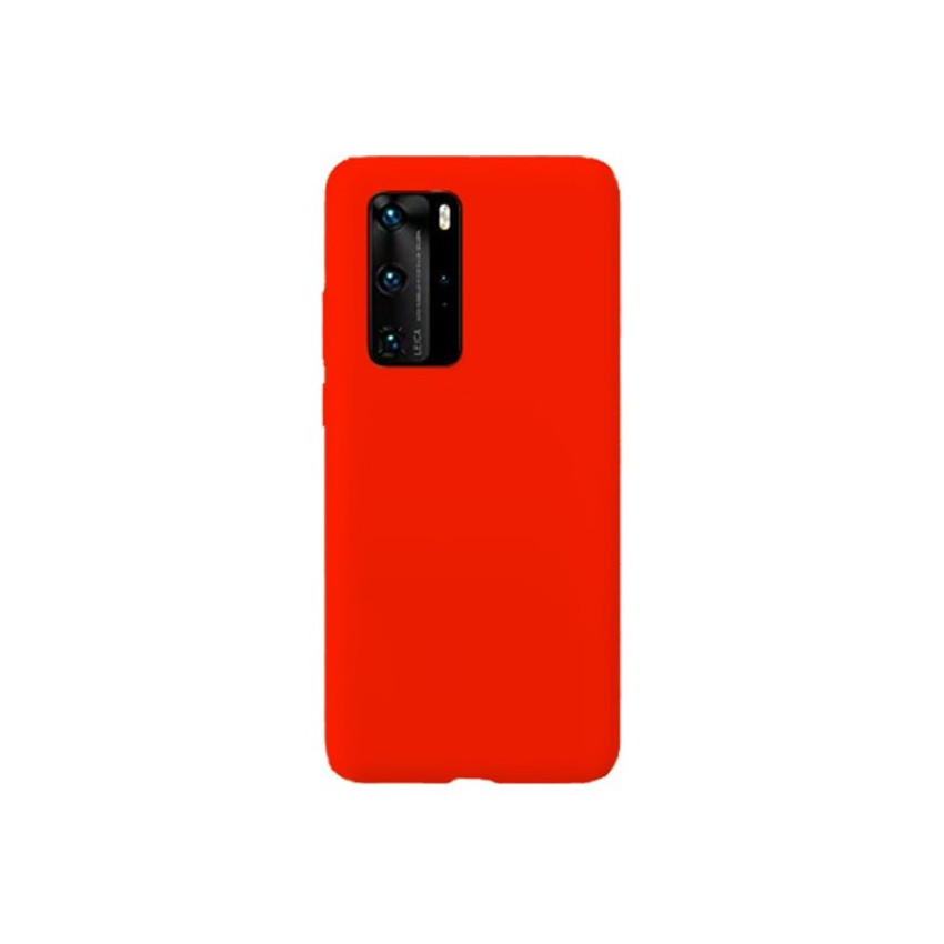 Θήκη Πλάτης Σιλικόνης Απλή για Huawei P40 Pro - Χρώμα: Κόκκινο