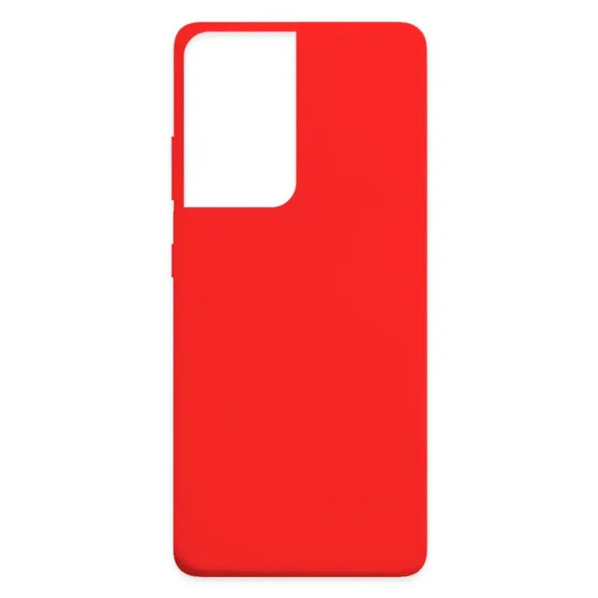 Θήκη Πλάτης Σιλικόνης Απλή για Samsung Galaxy S21 Ultra - Χρώμα: Κόκκινο