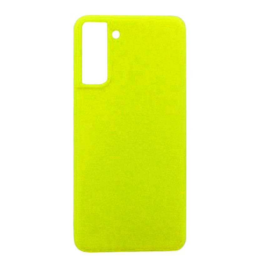 Θήκη Πλάτης Σιλικόνης Απλή για Samsung Galaxy S21 - Χρώμα: Κίτρινο Φωσφοριζέ