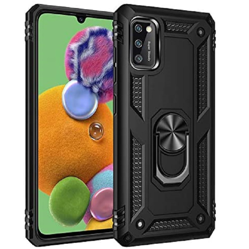 Σκληρή Θήκη Πλάτης Armor με Βάση Στήριξης για Samsung Galaxy A03S - Χρώμα: Μαύρο