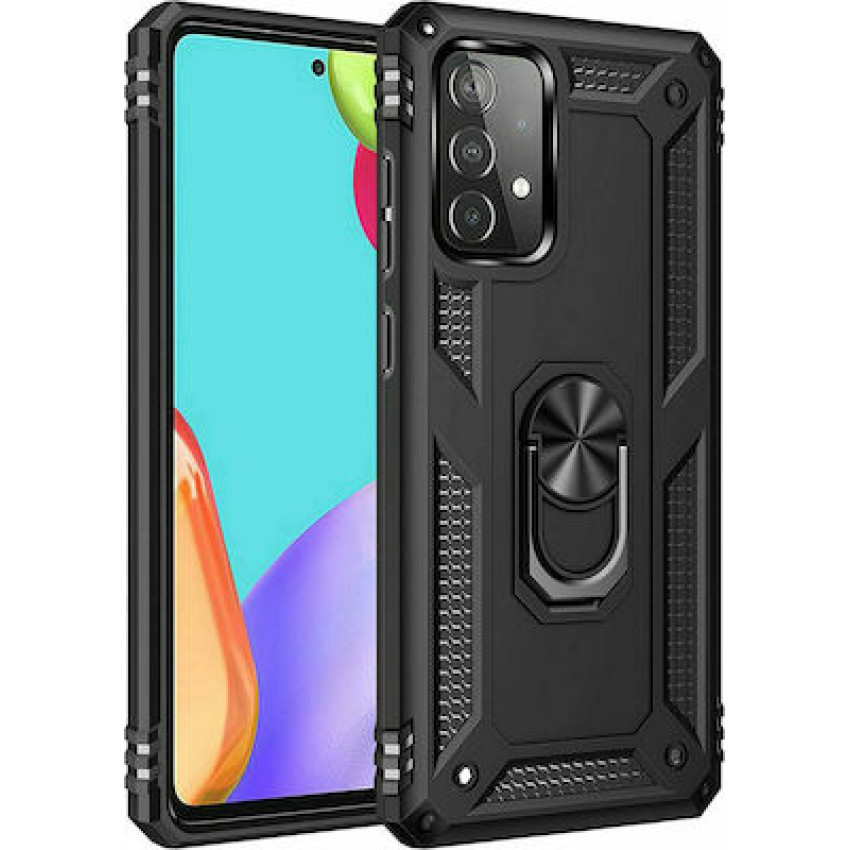 Σκληρή Θήκη Πλάτης Armor με Βάση Στήριξης για Samsung Galaxy A33 - Χρώμα: Μαύρο