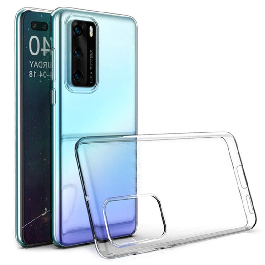 Θήκη Πλάτης Σιλικόνης Απλή για Huawei P40 - Χρώμα: Διάφανο