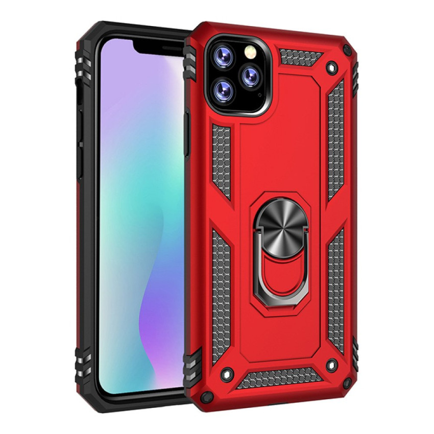 Σκληρή Θήκη Πλάτης Motomo με Δαχτυλίδι για Apple iPhone 12/12 Pro - Χρώμα: Κόκκινο