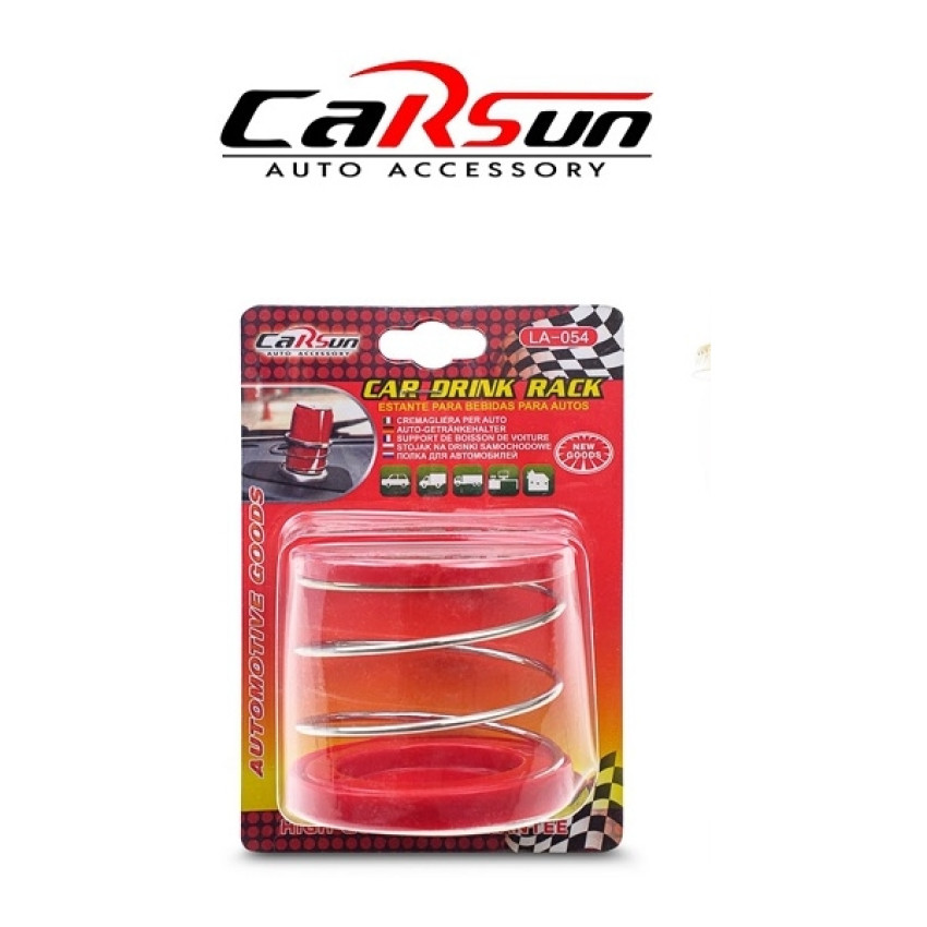 Carsun LA-054 Ποτηροθήκη Αυτοκινήτου 1 Θέσης με Αυτοκόλλητη Ταινία 8x7cm – Χρώμα: Κόκκινο