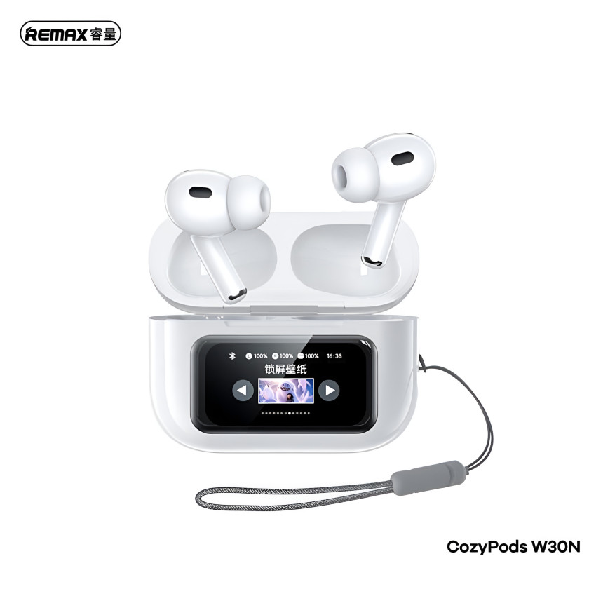 REMAX CozyPods W30N Ασύρματα Bluetooth Ακουστικά με Θήκη Φόρτισης In-Ear TWS Wireless Earbuds - Χρώμα: Λευκό