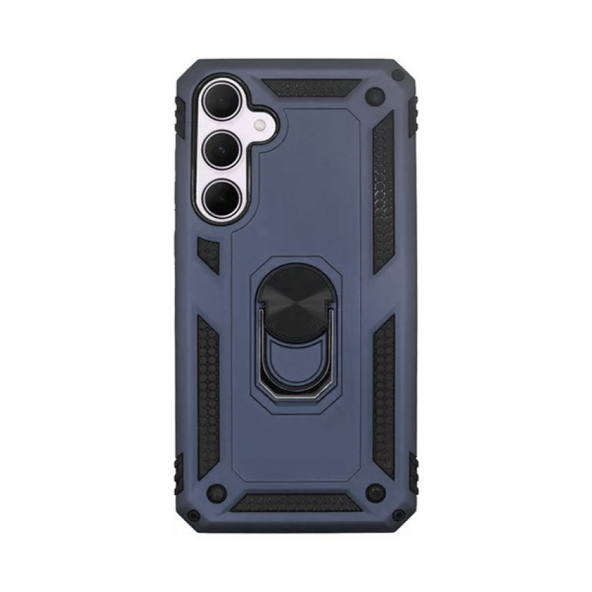 Σκληρή Θήκη Πλάτης Armor με Βάση Στήριξης για Samsung Galaxy A35 - Χρώμα: Σκούρο Μπλε