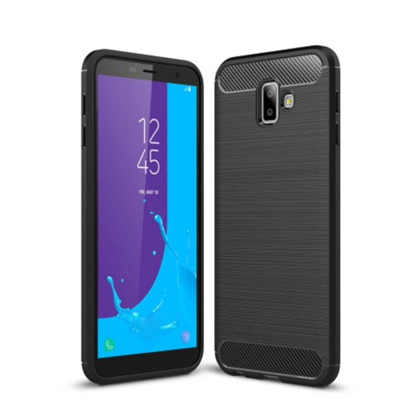 Θήκη Πλάτης Σιλικόνης Carbon για Samsung Galaxy J6 Plus - Χρώμα: Μαύρο