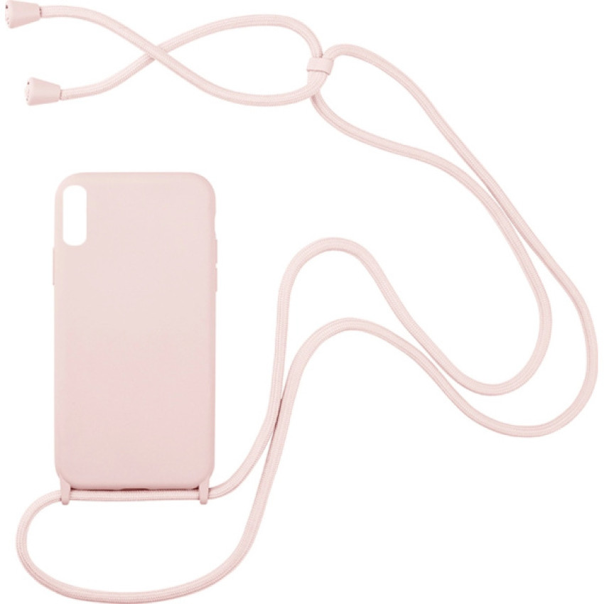 Θήκη Σιλικόνης Πλάτης με Λουράκι για Xiaomi Redmi 9A / 9T / 9i - Χρώμα: Ροζ