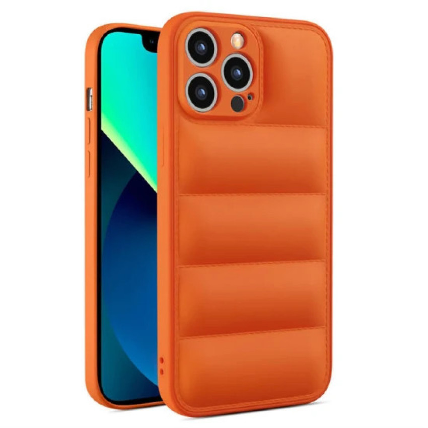 Θήκη Πλάτης Σιλικόνης Puffer Jacket για Apple iPhone 12 Pro Max - Χρώμα: Πορτοκαλί