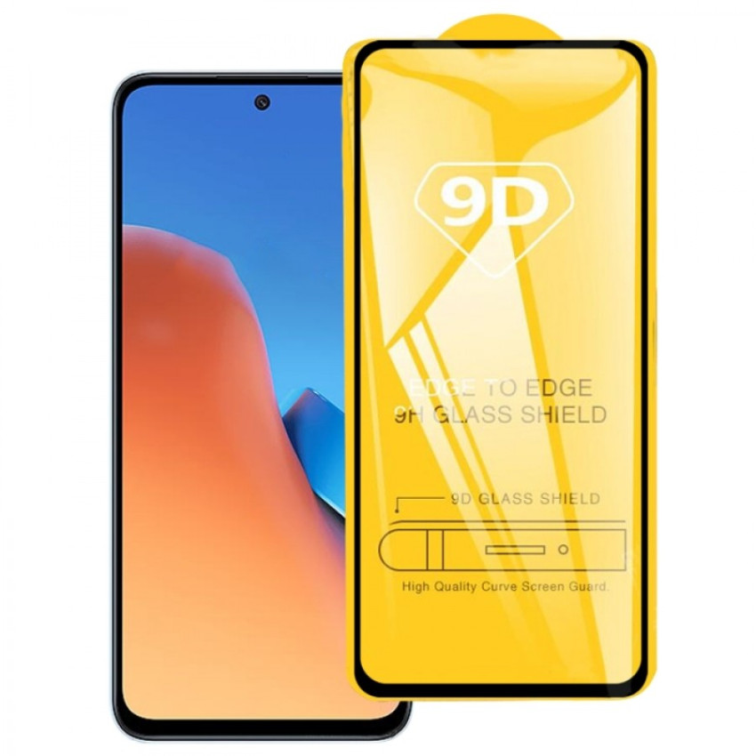 Full Cover Full Glue Tζαμάκι Προστασίας Οθόνης για Xiaomi Redmi 12 - Χρώμα: Μαύρο