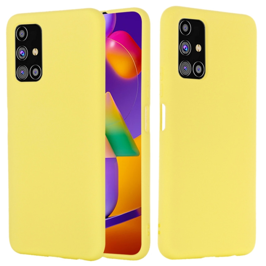 Θήκη Πλάτης Σιλικόνης Απλή για Samsung Galaxy M31S - Χρώμα: Κίτρινο