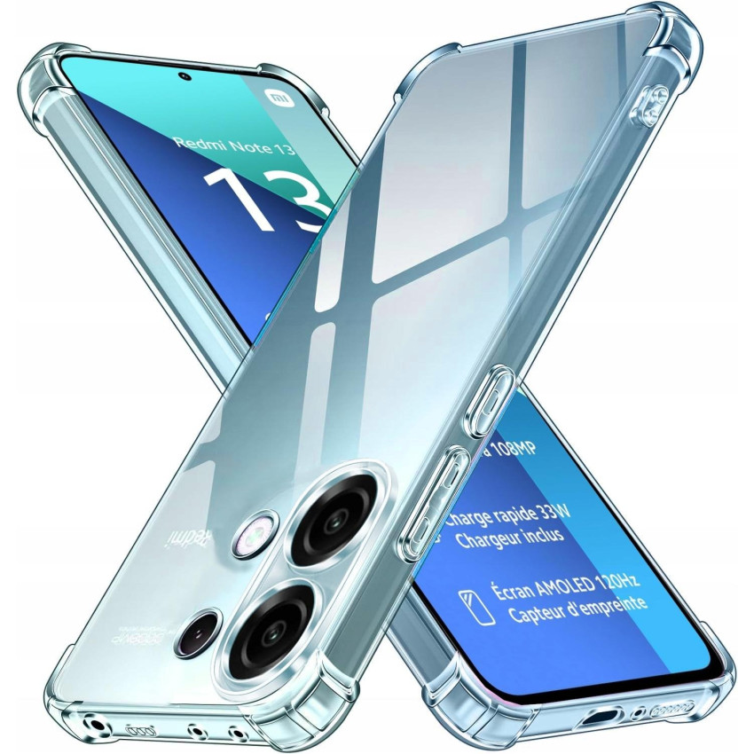 Θήκη Πλάτης Σιλικόνης AntiShock για Xiaomi Redmi Note 13 4G - Χρώμα: Διάφανο