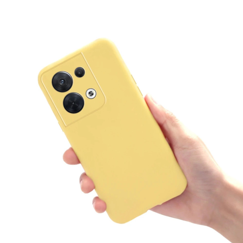 Θήκη Πλάτης Σιλικόνης Soft για Oppo Reno8 5G - Χρώμα: Κίτρινο