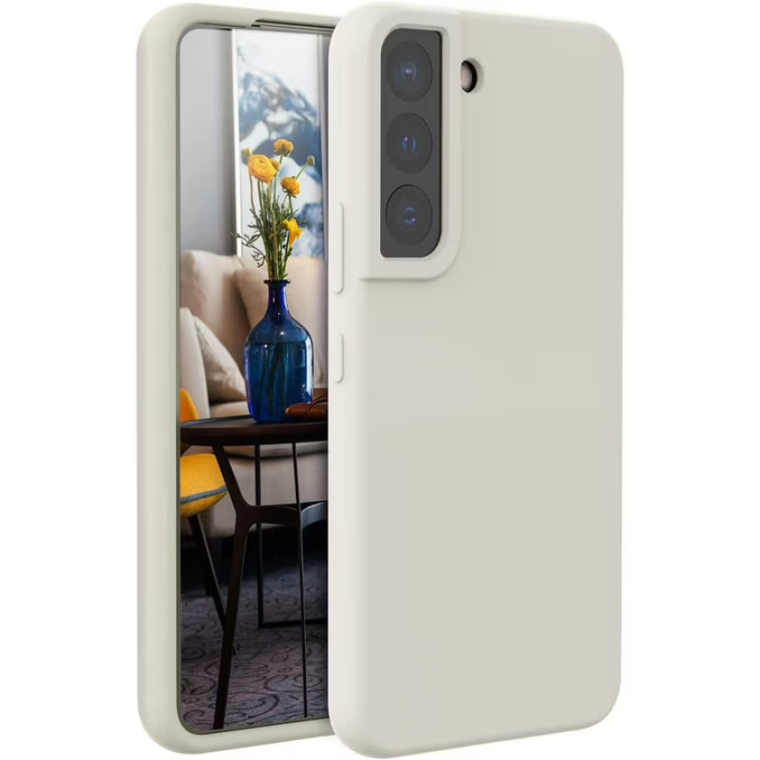 Θήκη Πλάτης Σιλικόνης Απλή για Samsung Galaxy S21 Ultra - Χρώμα: Κρέμ