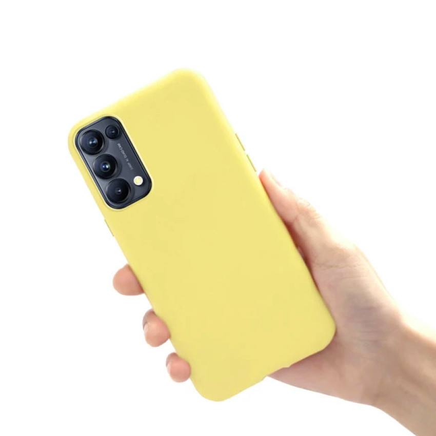 Θήκη Πλάτης Σιλικόνης Soft για Oppo Reno5 Z - Χρώμα: Κίτρινο