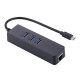 Αντάπτορας USB 3.0 Type-C HUB 3 Port με RJ45 Gigabit Ethernet - Χρώμα: Μαύρο