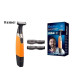 KEMEI KM-1910 Facial Trimmer Επαναφορτιζόμενη Ξυριστική Μηχανή Προσώπου / Σώματος - Χρώμα: Μαύρο / Πορτοκαλί