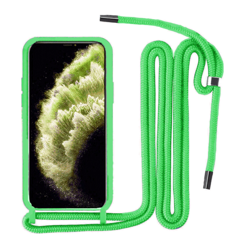 Θήκη Πλάτης Σιλικόνης με Λουράκι για Xiaomi Poco X3/Poco X3 Pro - Χρώμα: Απαλό Πράσινο