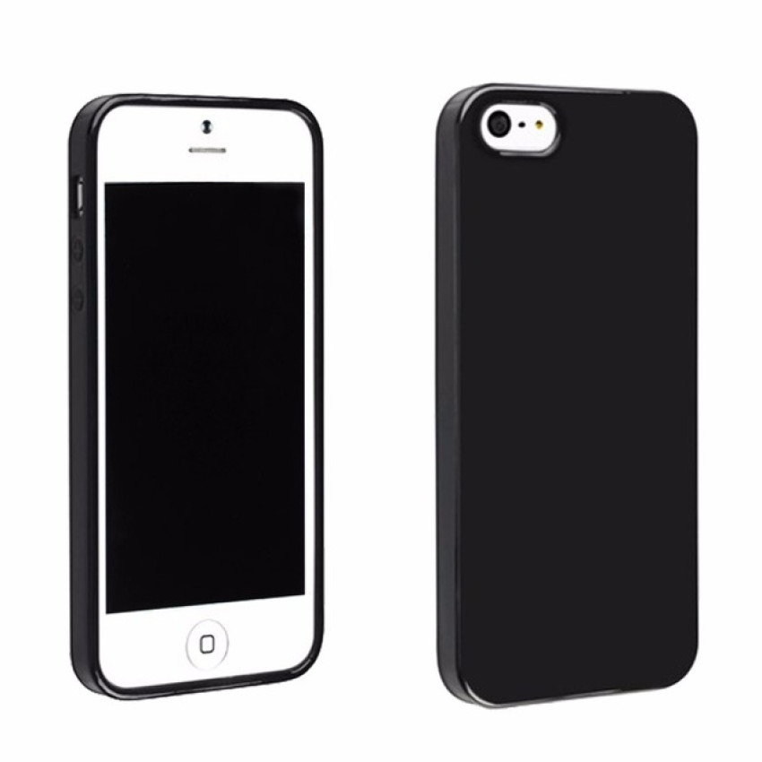 Θήκη Πλάτης Σιλικόνης Απλή για Apple iPhone 5/5S/5C - Χρώμα: Μαύρο