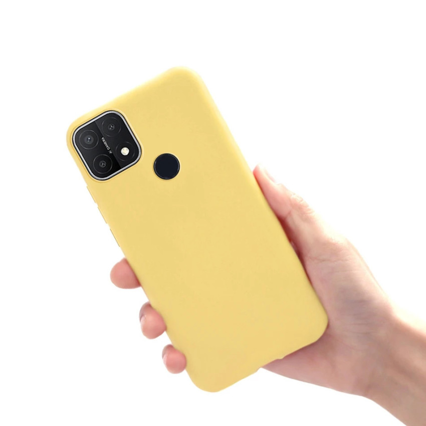 Θήκη Πλάτης Σιλικόνης Soft για Oppo A15 - Χρώμα: Κίτρινο