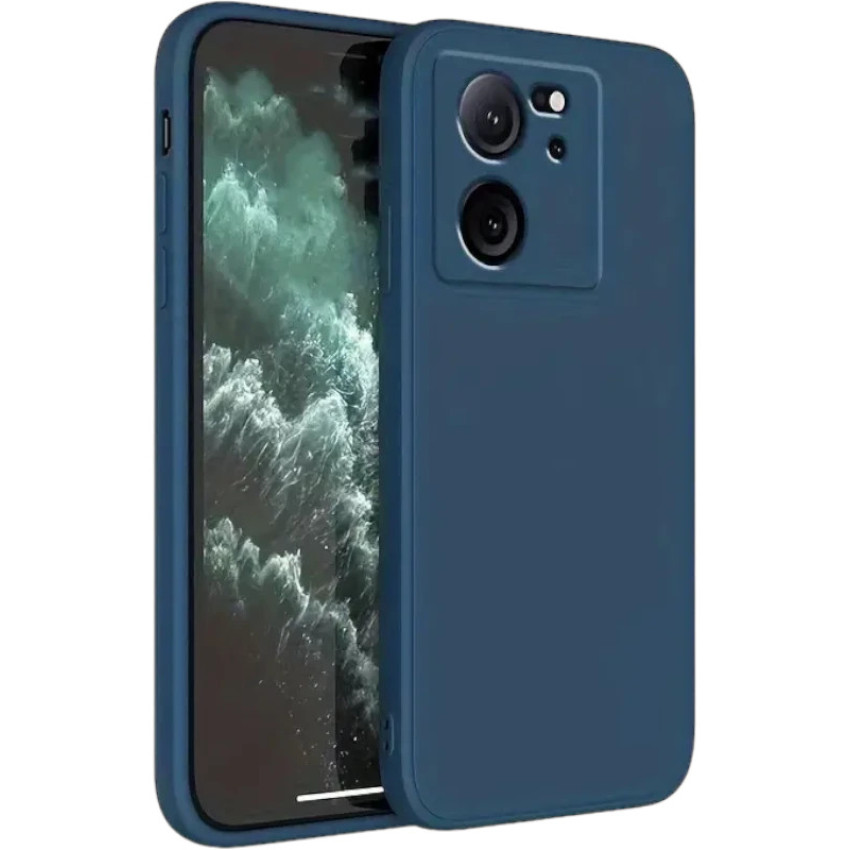 Θήκη Πλάτης Σιλικόνης Απλή για Xiaomi Mi 13T - Χρώμα: Σκούρο Μπλέ