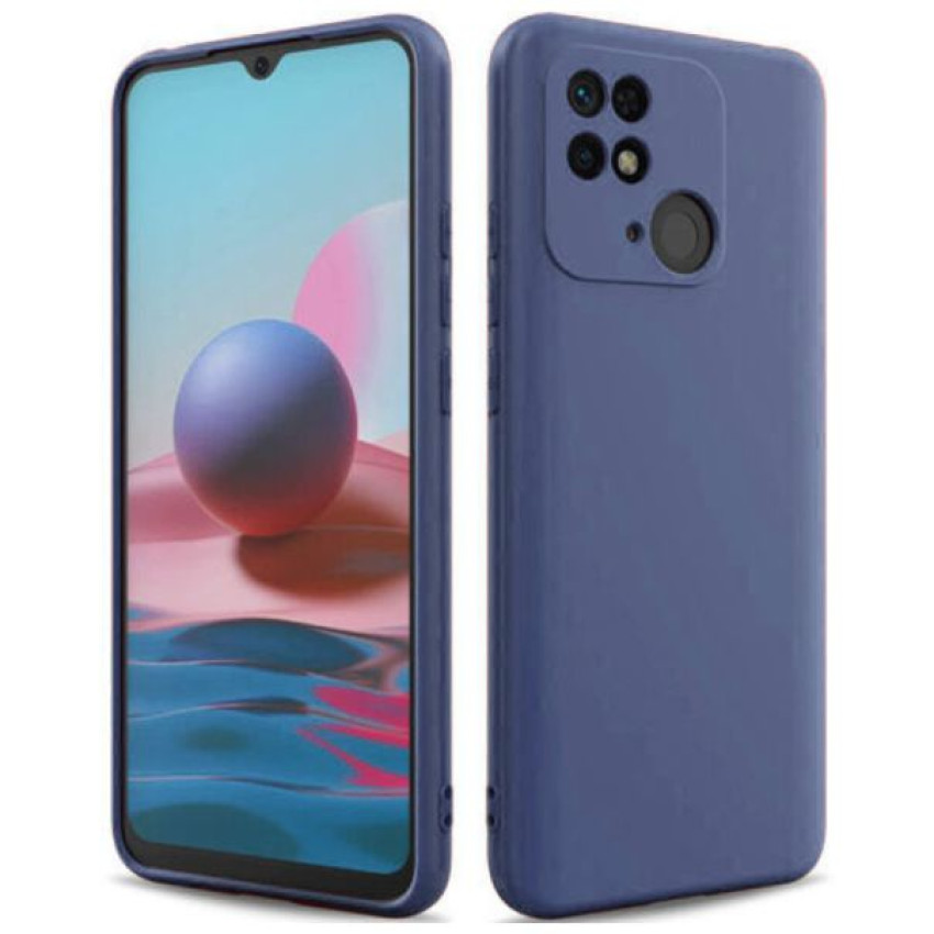 Θήκη Πλάτης Σιλικόνης Soft για Xiaomi Redmi 10C - Χρώμα: Σκούρο Μπλε