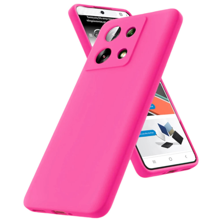 Θήκη Πλάτης Σιλικόνης Απλή για Xiaomi Redmi Note 13 Pro 4G - Χρώμα: Φούξια