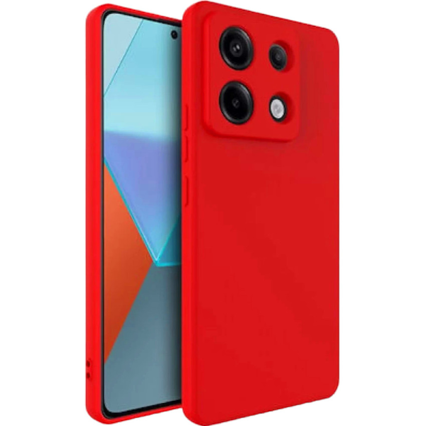 Θήκη Πλάτης Σιλικόνης Απλή για Xiaomi Redmi Note 13 4G - Χρώμα: Κόκκινο