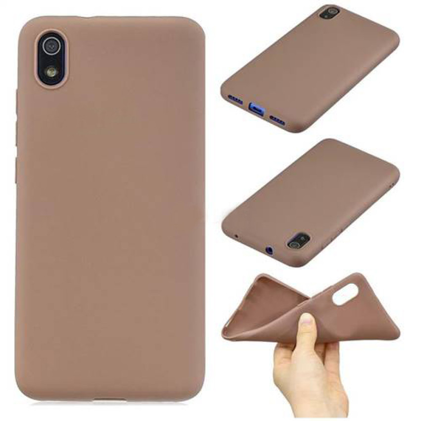 Θήκη Πλάτης Σιλικόνης Απλή για Xiaomi Redmi 7A - Χρώμα: Καφέ