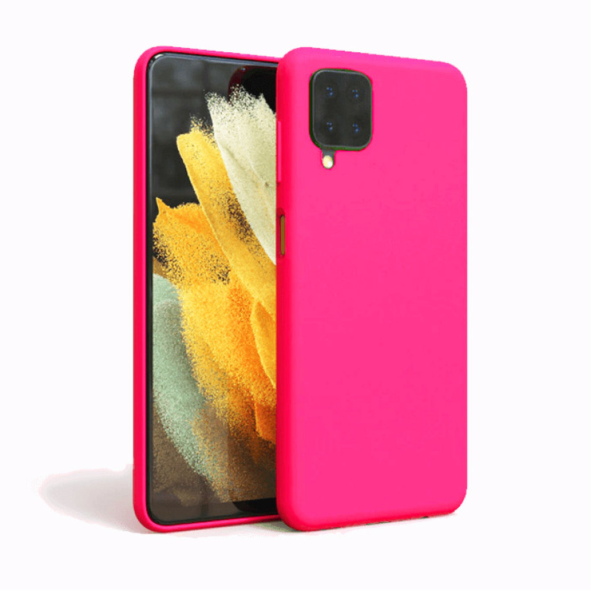 Θήκη Πλάτης Σιλικόνης Απλή για Samsung A127 Galaxy A12 - Χρώμα: Σκούρο Φούξια