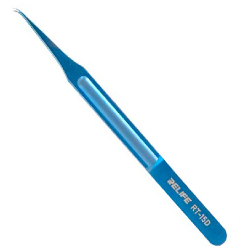 RELIFE RT-15D Titanium Alloy Tweezer with Curved Tip (140mm)
