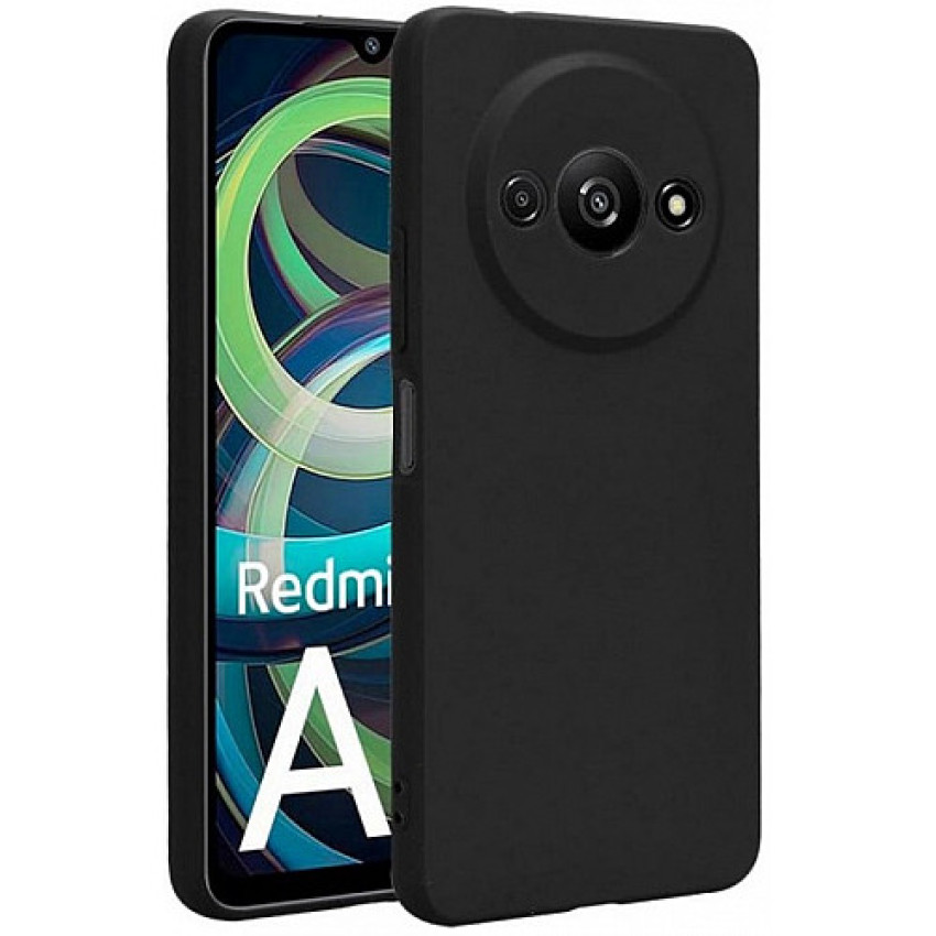 Θήκη Πλάτης Σιλικόνης Soft για Xiaomi Redmi A3 - Χρώμα: Μαύρο