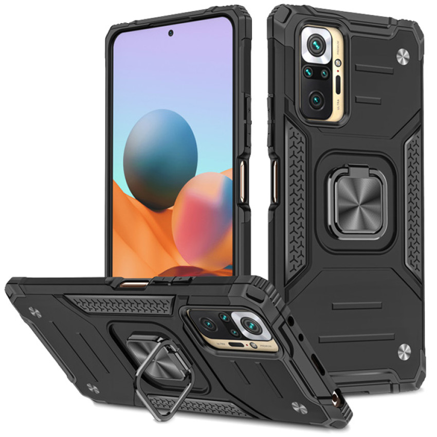 Σκληρή Θήκη Πλάτης Armor με Βάση Στήριξης για Xiaomi Poco M5S - Χρώμα: Μαύρο