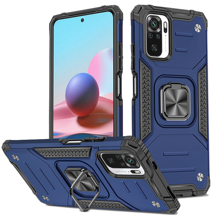 Σκληρή Θήκη Πλάτης Armor με Βάση Στήριξης για Xiaomi Poco M5S - Χρώμα: Σκούρο Μπλέ