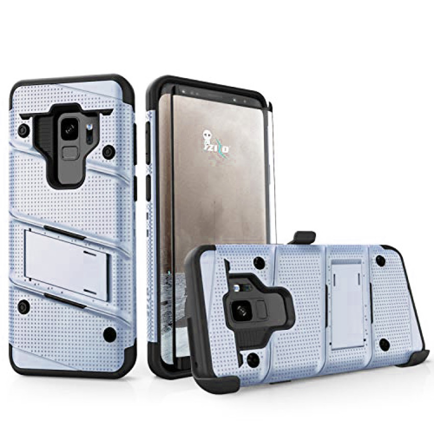 Σκληρή Θήκη Πλάτης Armor με Βάση Στήριξης (S1) για Samsung Galaxy S9 Plus - Χρώμα: Ασημί